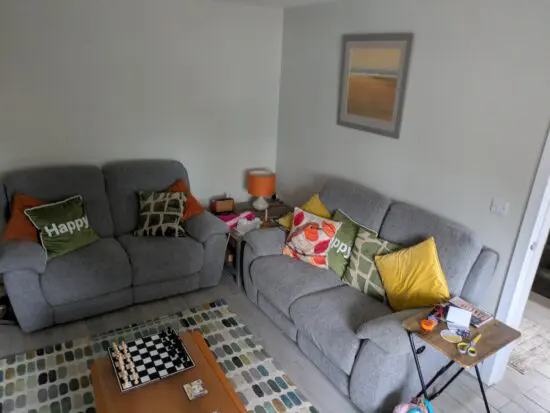 Two Burrell (DFS) 2-Seater Power Recliners in Charcoal Grey