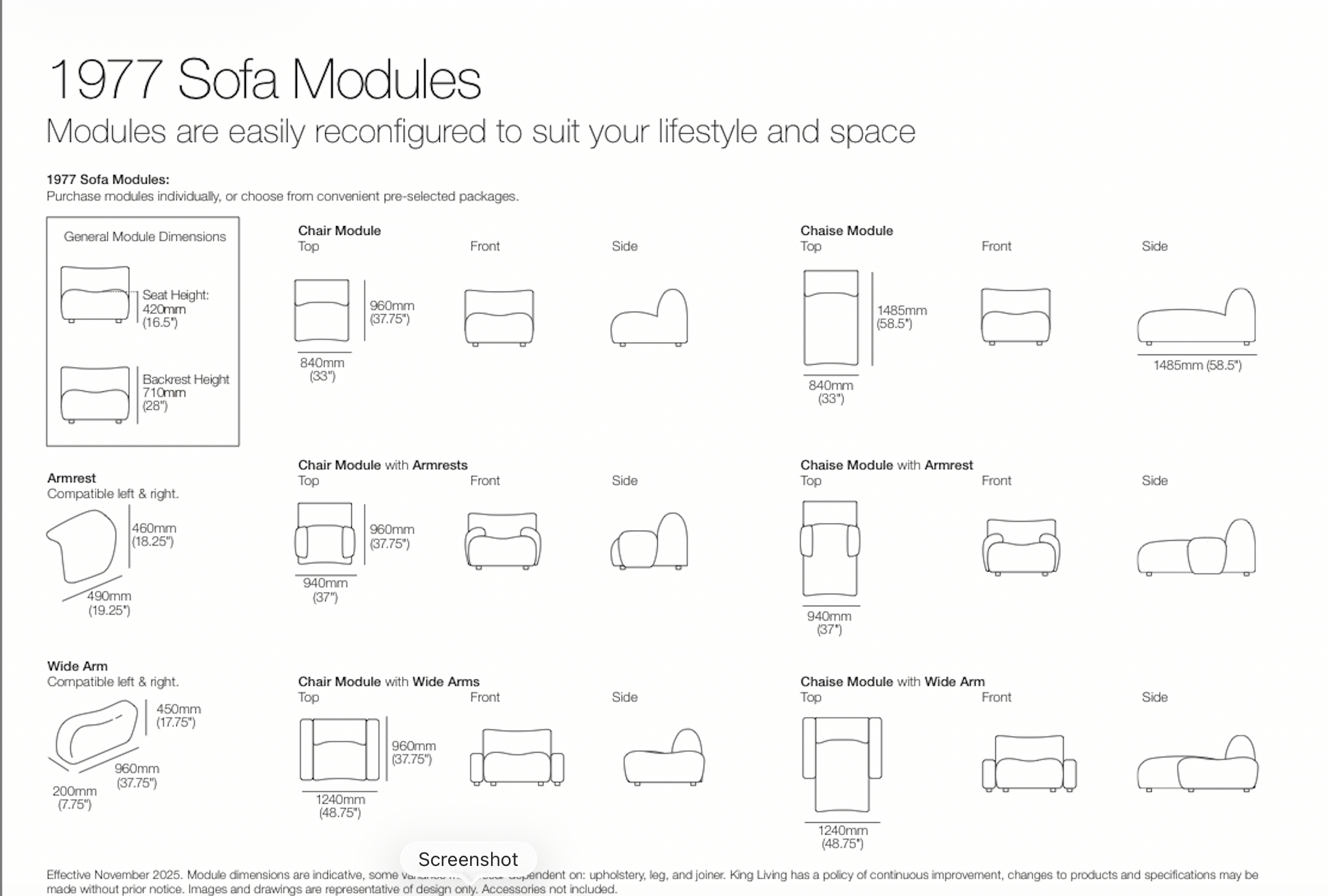 King Living 1977 modular sofa