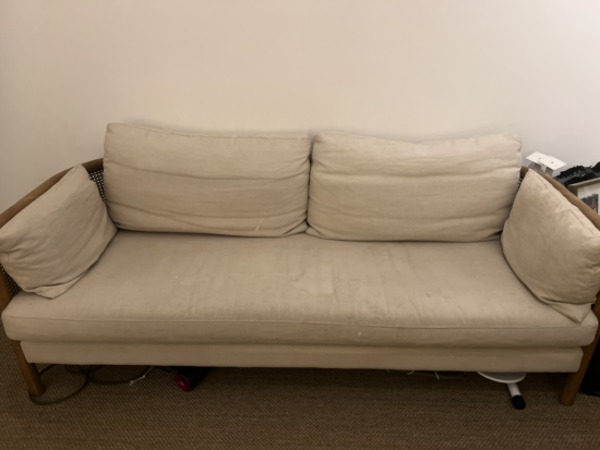 Soho Home Sydney Cane Sofa, Washed Linen Flax