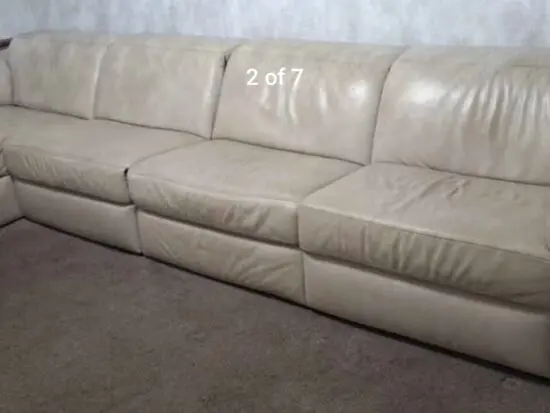 Cream L shape couch from furniture village which also reclines