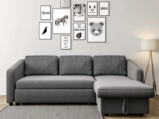 Kachayr 3 seater 215Cm Linen Square Arm Sofa Bed