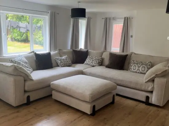 DFS Lorenza 3 Corner and End Stool Cream and Gruffalo Sofa