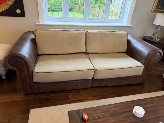 Marina - Dubai - High Quality Leather Sofa with Fabric Cushions