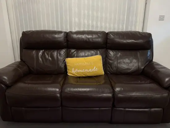 DFS Brown Leather Recliner Sofa