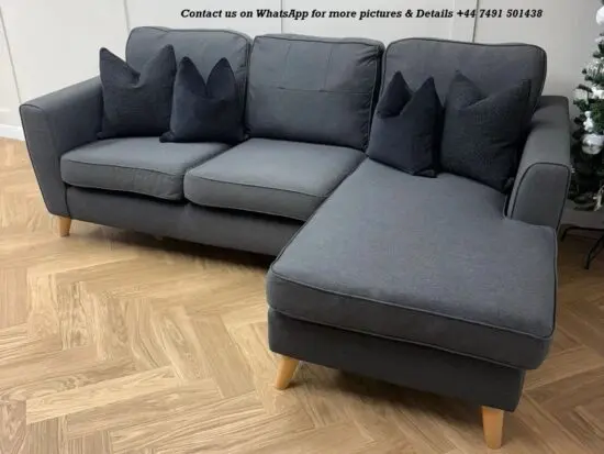 Charcoal DFS Penny 4 Seater Lounger Chaise Sofa