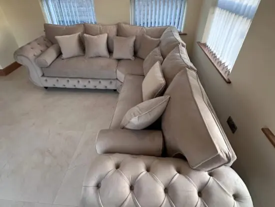 Chesterfield - Rio 2c2 Corner Sofa | High Back | Beige | Upgraded Seating