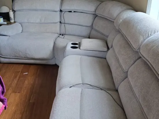 DFS Grey Lakelyn 6 piece corner sofa + footstool