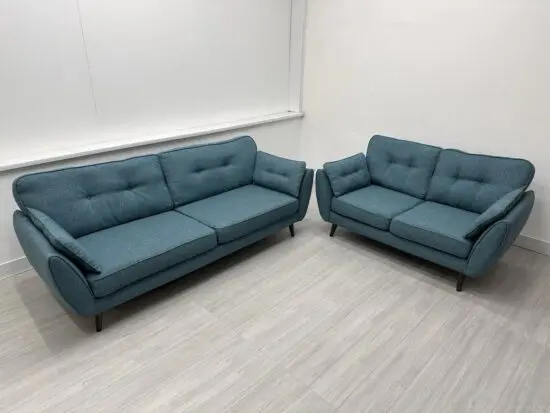 Dfs French Connection ‘Zinc’ Teal 3+2 Sofa Set - Delivery Available