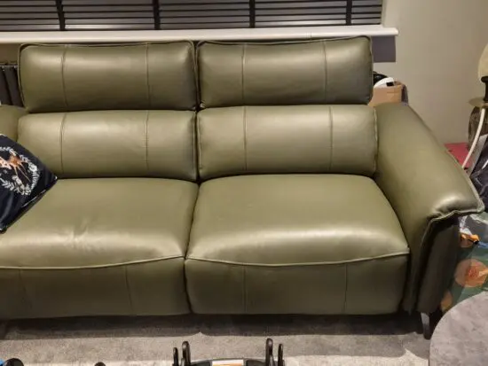 Furniture Village Green/Burnt Orange Jude Sofa set - 3 pieces