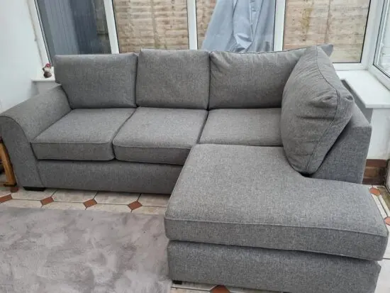 Next Stamford Range Upholstered Grey Corner Sofa For Sale