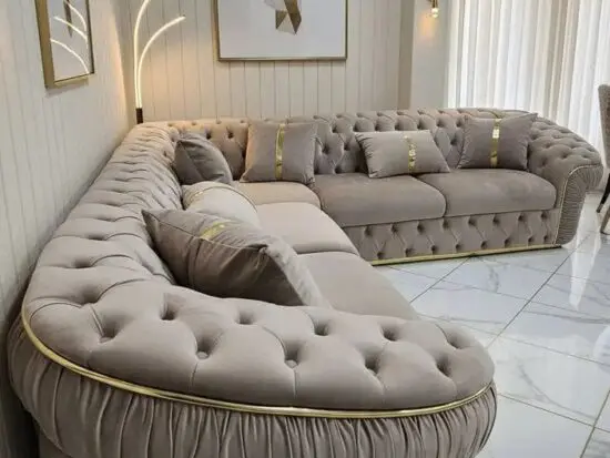 Ambassador Sofa Chesterfield Toronto Metal Trim Fabric