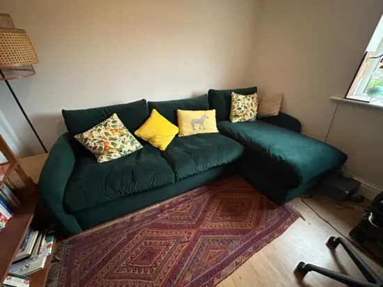 Snug Pine Green "The Cloud Sundae" Modular L-Shaped Storage Sofabed