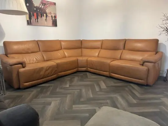 Natuzzi Editions Amorevole Leather Sectional Corner Sofa — Excellent Condition