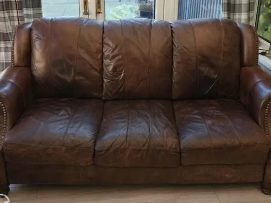 Vintage Leather 3 Seater Sofa + 2 Chairs