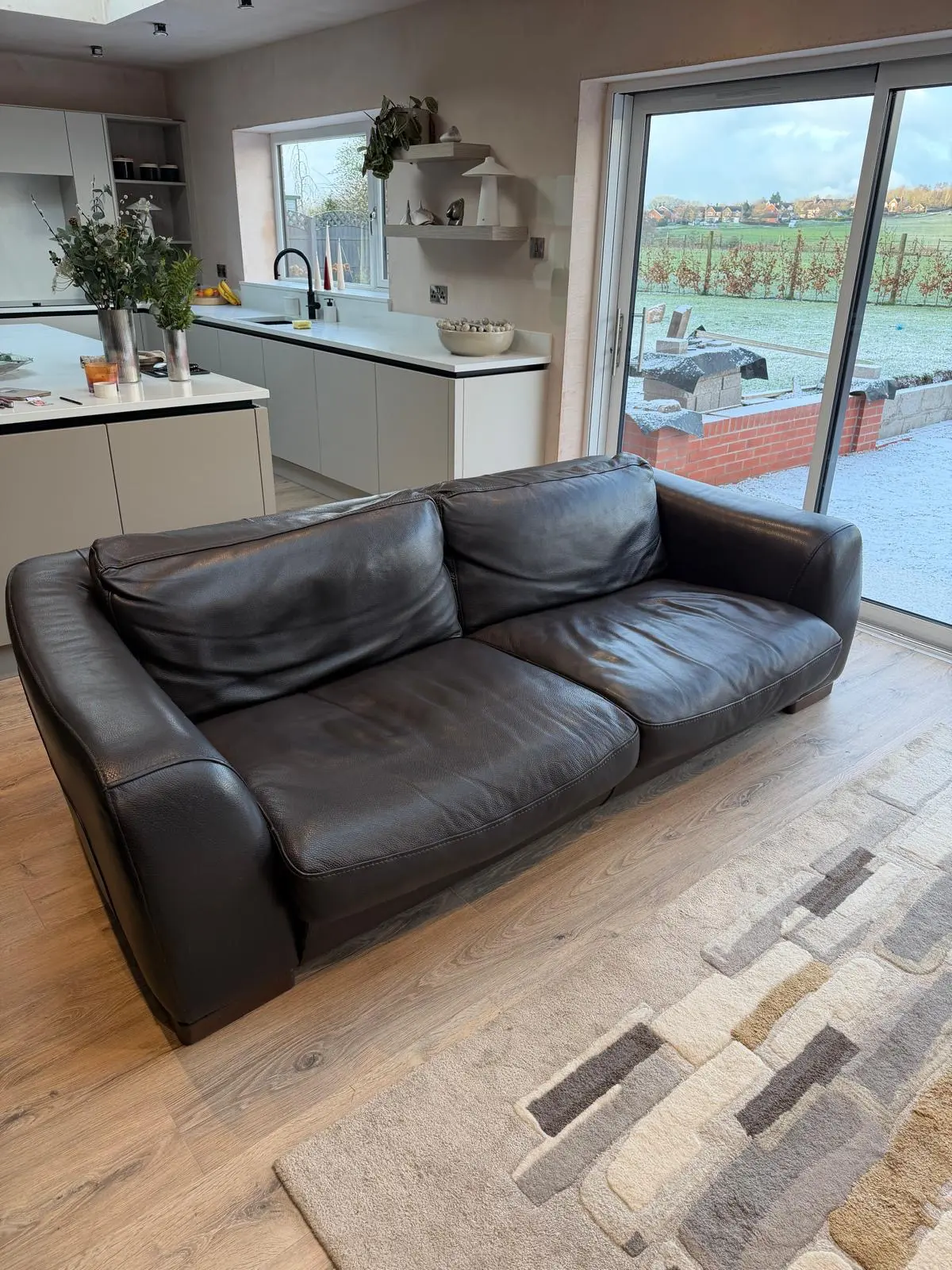 Simboli Luxury Italian Premium Brown Leather Sofa Set