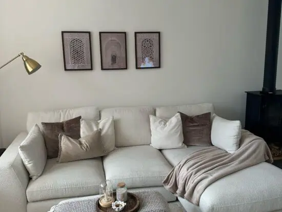 Original Dfs Calix Right Hand Facing Large Chaise End Sofa and Storage FootStool