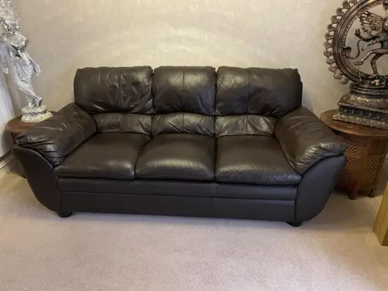 Dark brown leather sofas