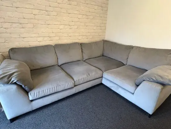Grey L shaped corner sofa