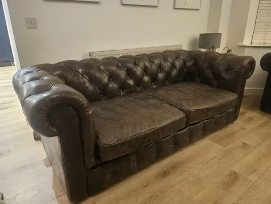 DFS Heritage leather Chesterfield Sofa set