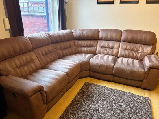 DFS brown jacque corner sofa