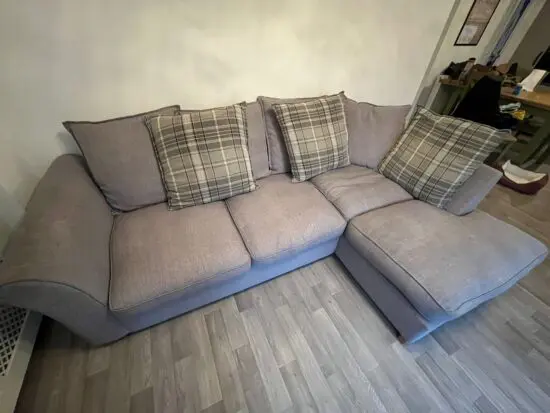 DFS grey right hand corner sofa