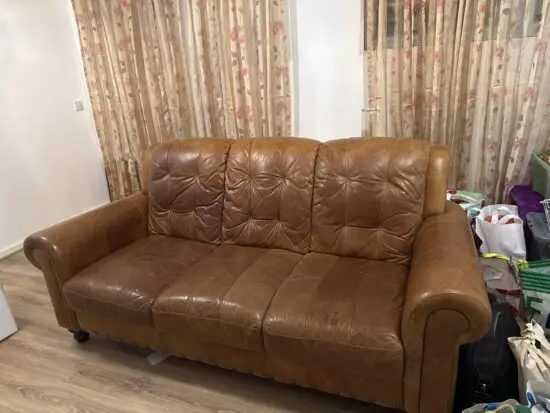 DFS Brown Leather sofa