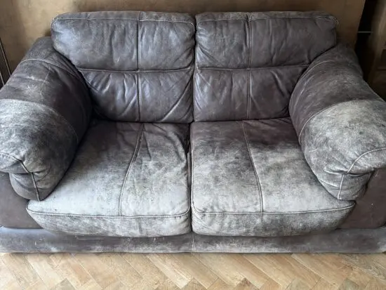 Retro Worn Look Cosy Brown Sofa