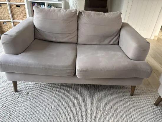 Sofa.com Reuben 2 seater modern sofa with medium brown wooden legs