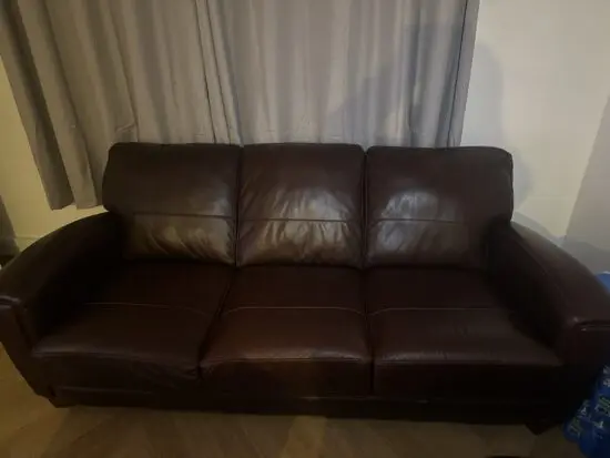 DFS Brown Leather Sofas