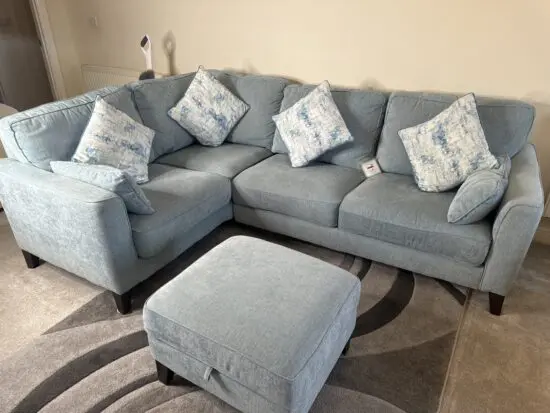 Furniture Village Corner sofa & foot stool