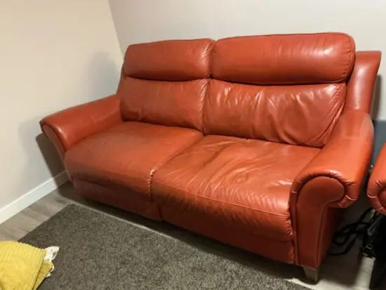 Sofology Holmes 3 seater leather double power recliner