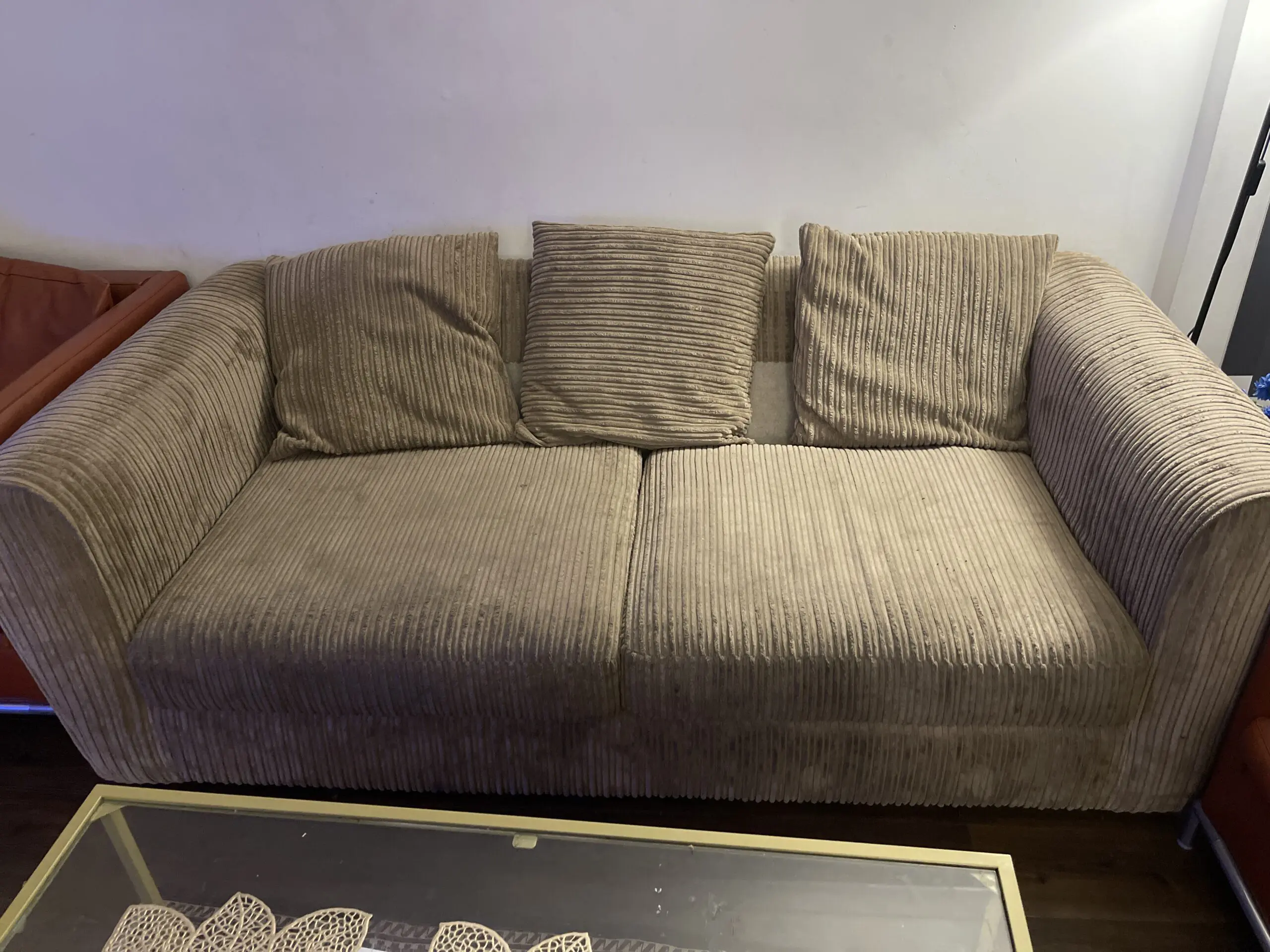 3 seater jumbo cord sofa