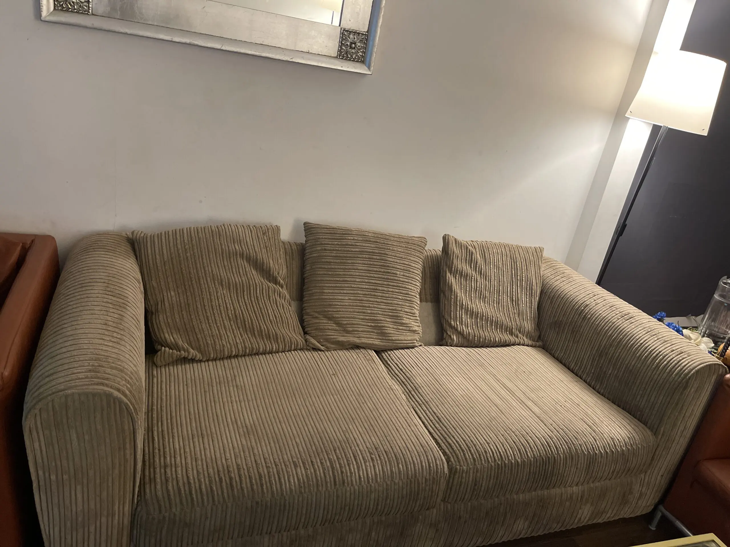 3 seater jumbo cord sofa