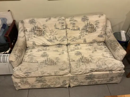 Vintage botanical floral two-seater sofa