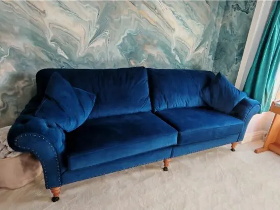beautiful Blue velvet Chesterfield