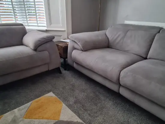 DFS "Caldo" Grey 2-seatrr sofa + armchair