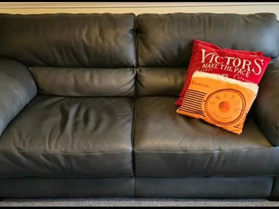 Sofology 2 Seater Grey Leather Sofa