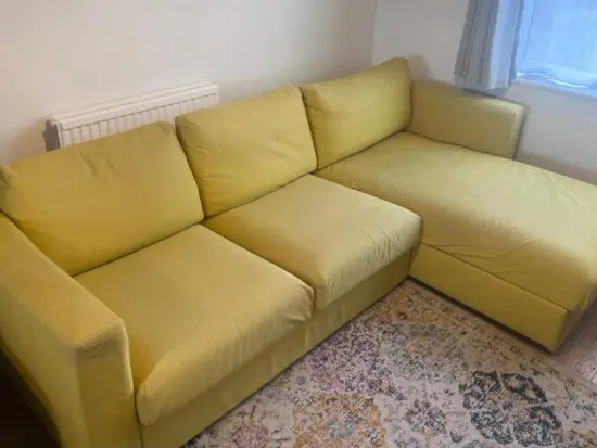 IKEA Vimle yellow sofa with Ottoman section