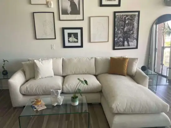 John Lewis Beige L Shape Corner Sofa With Lounge Chaise For Sale