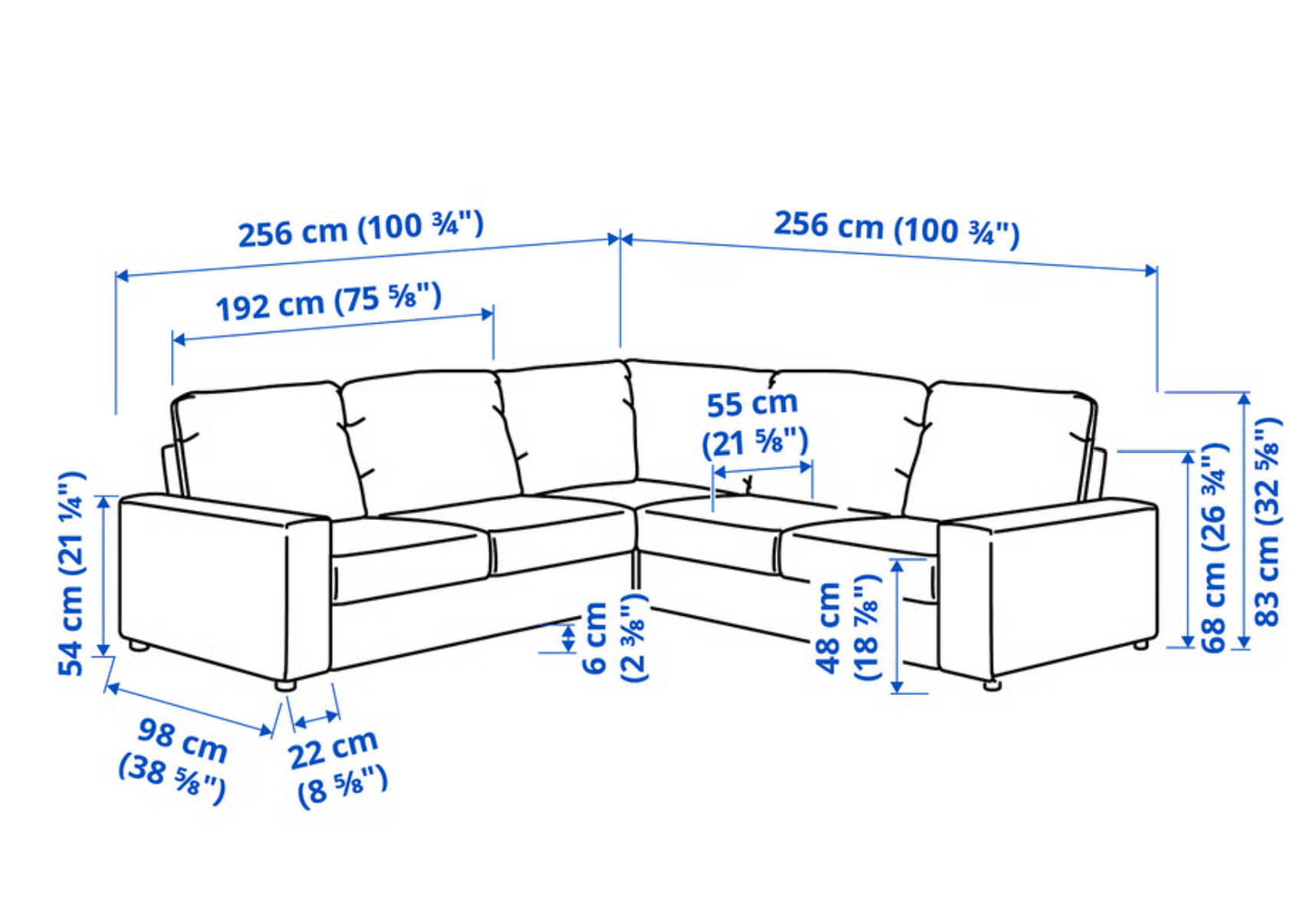 Ikea Vimle 4 seater corner sofa gunnared grey sofa