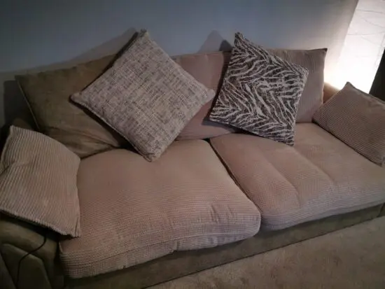 DFS Beige Edgar Pillow Back 3 Seater Sofa