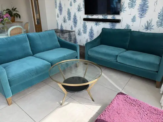 2 x Sofa.com Iggy 2.5 Seat Sofa in Neptune Smart Velvet