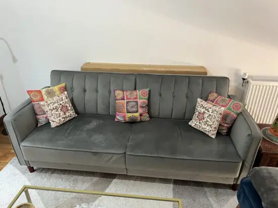 Hykkon Bosco 3-Seater Sofa Bed – Velvet, Vintage Design