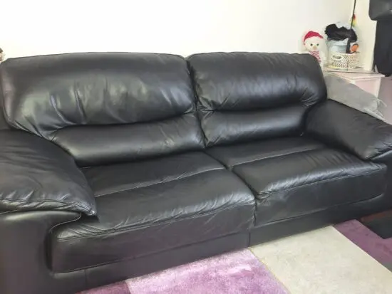 DFS 3 Seater Leather Sofa in BLACK (2020)