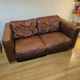 John Lewis Brown Leather 2 seater sofa, great condition
