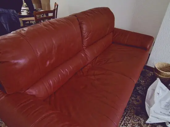 DFS Red Leather 2 piece inc. 3 seater sofa and 1 armchair