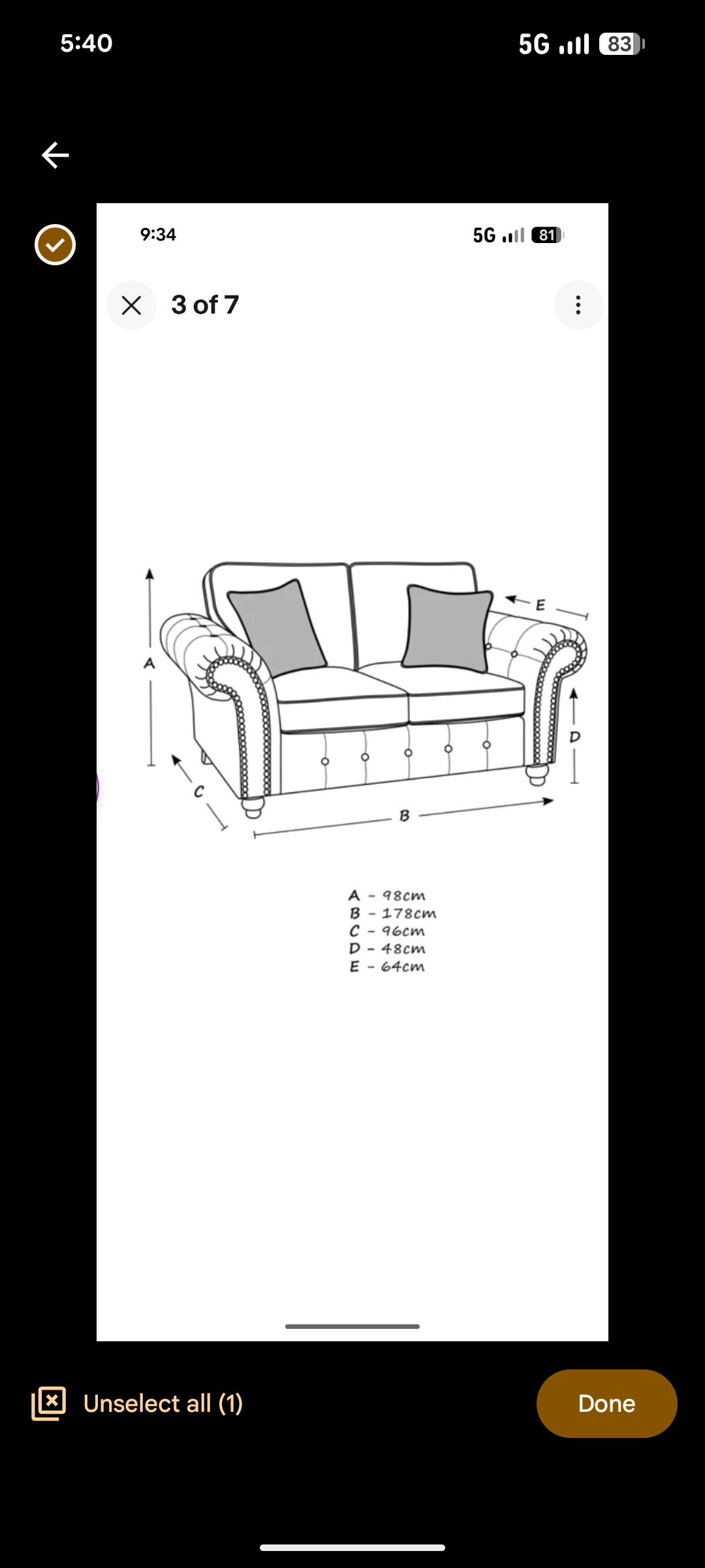 Wayfair 2-Seater Sofa with Nailhead Trim & Plaid Cushions