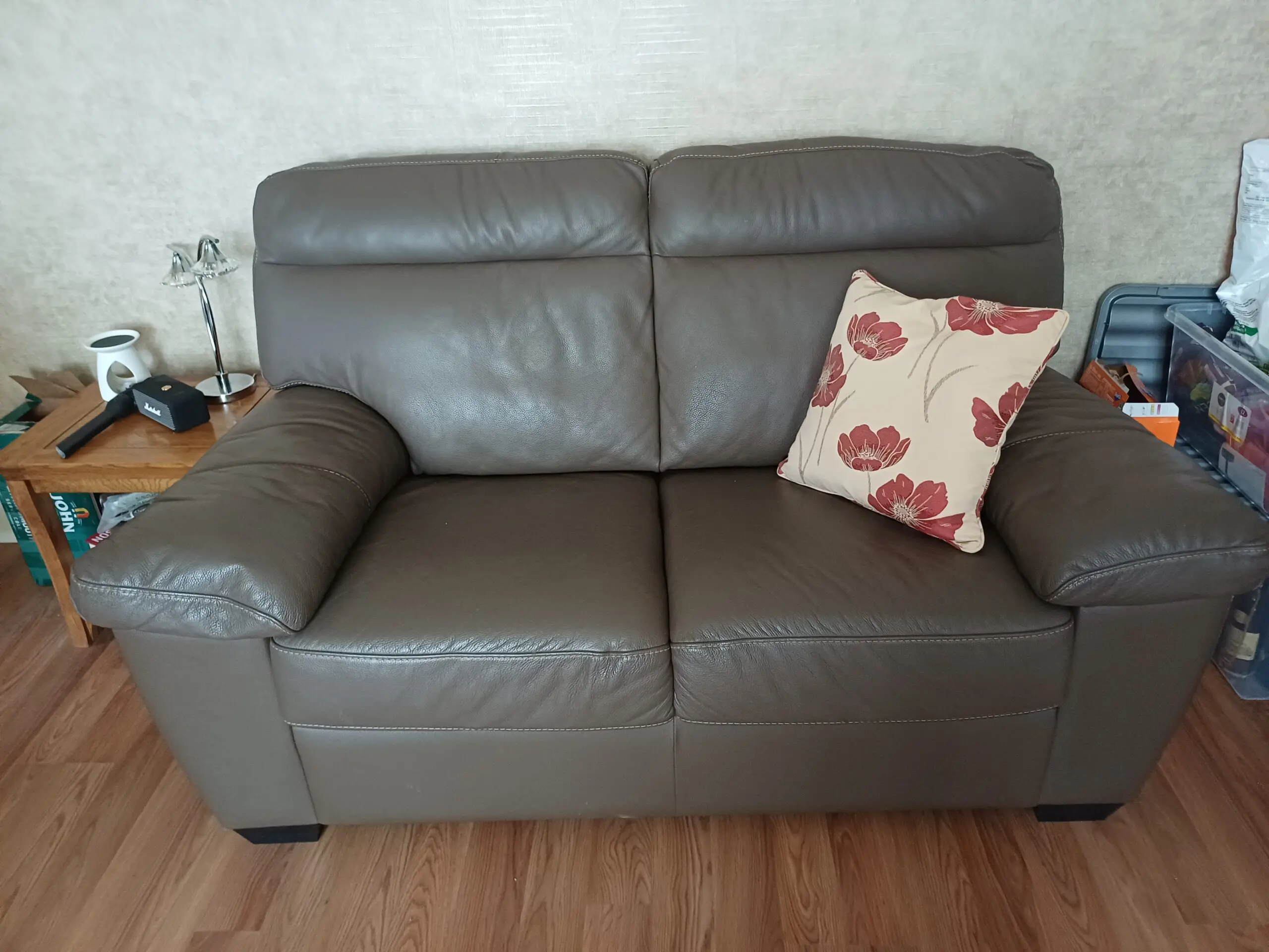 2 seater leather love seat sofa
