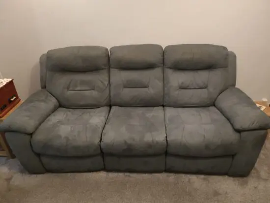 DFS manual reclining 3 seater sofa with single electric reclining armchair