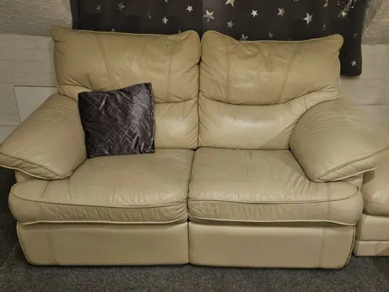 Cream 2 seater recliner sofa